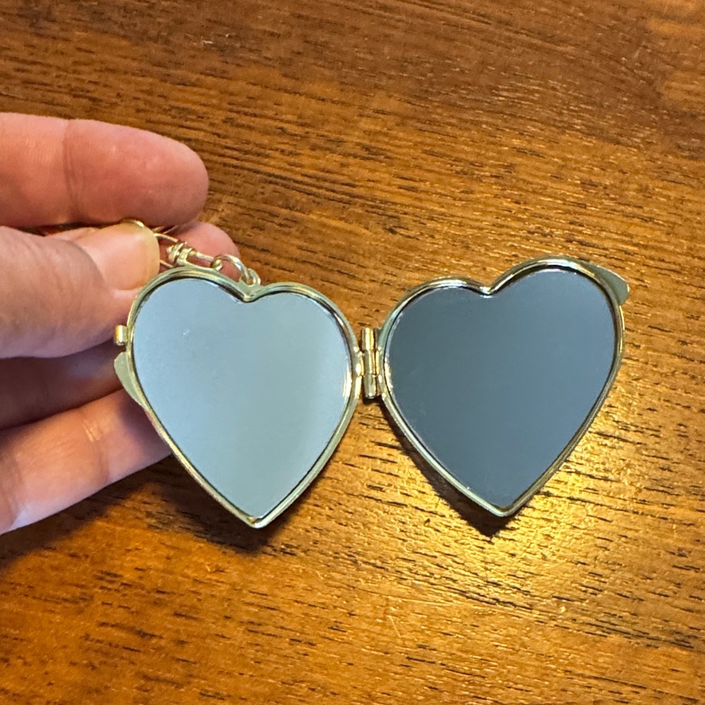 Gold and Brown Heart Mirror Keychain - Picture 6 of 8